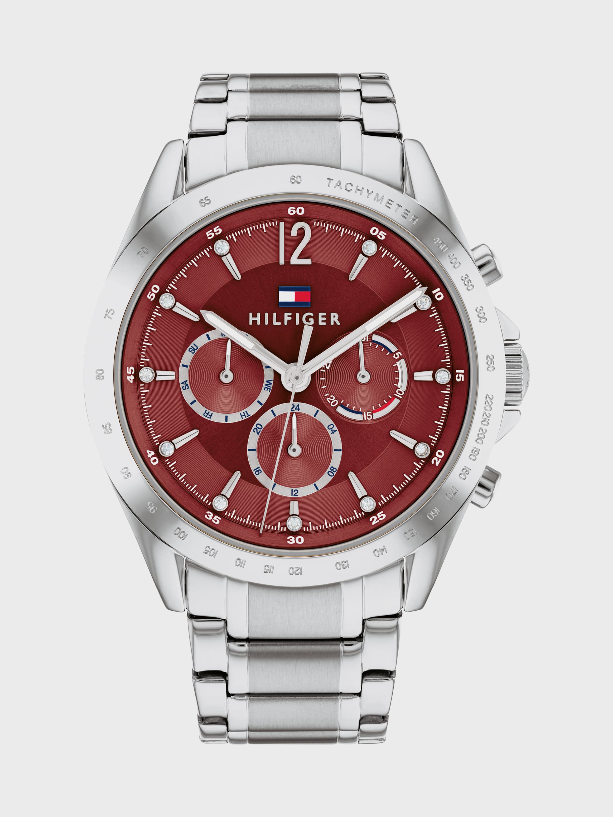 Multifunction Dial Stainless Steel Watch