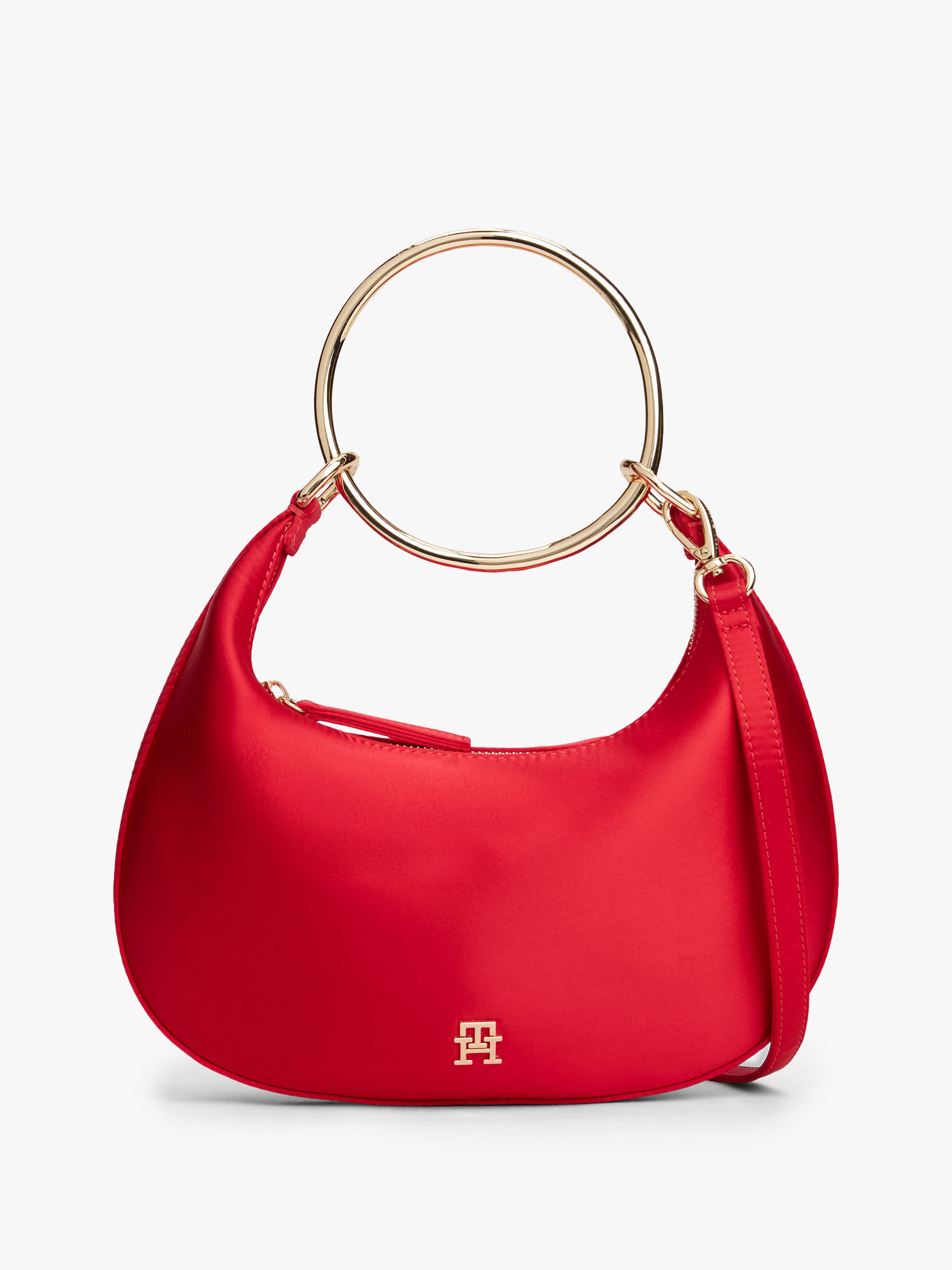 Satin Bracelet Handle Hobo Bag