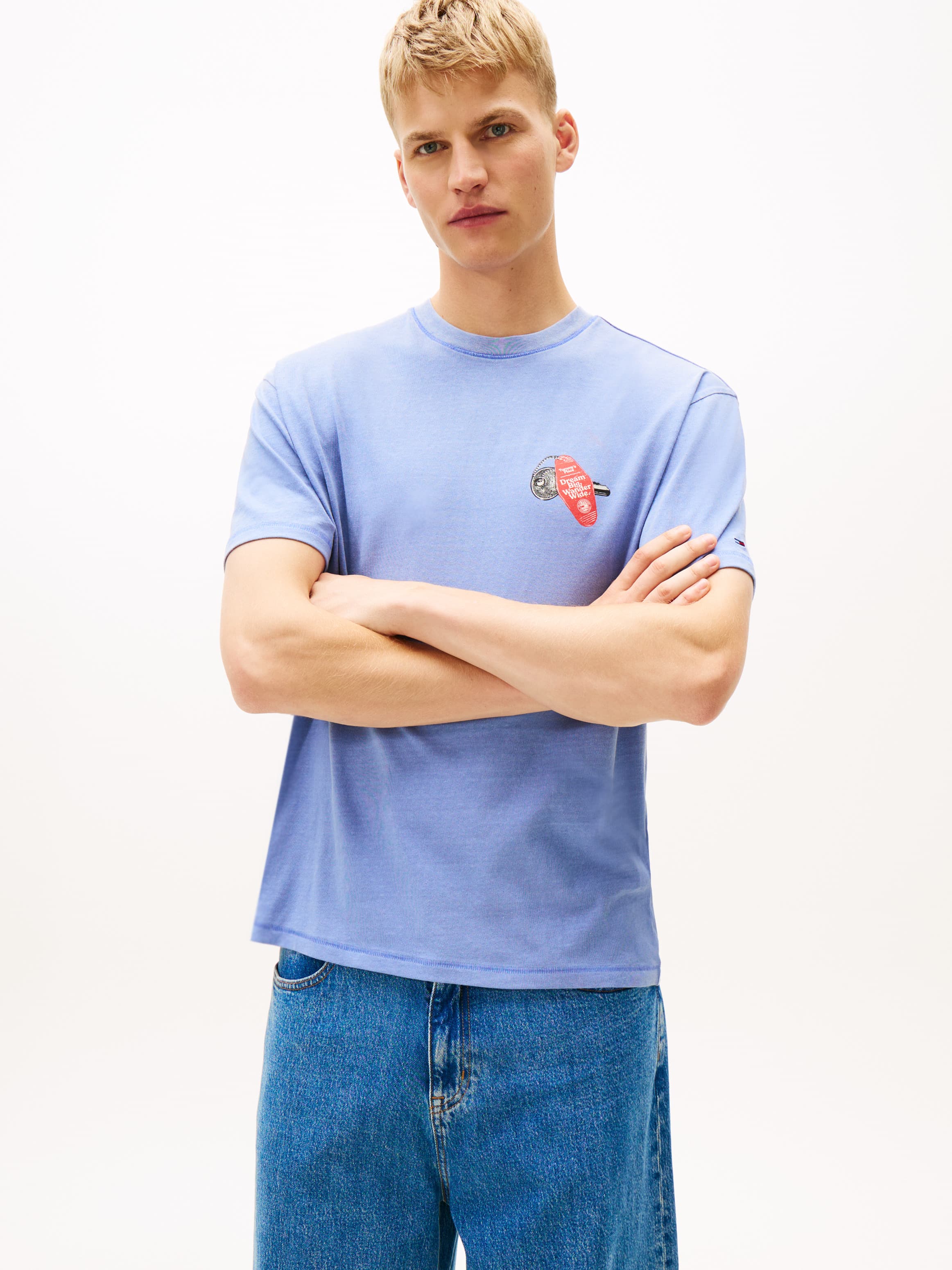 Back Slogan Textured Relaxed T-Shirt
