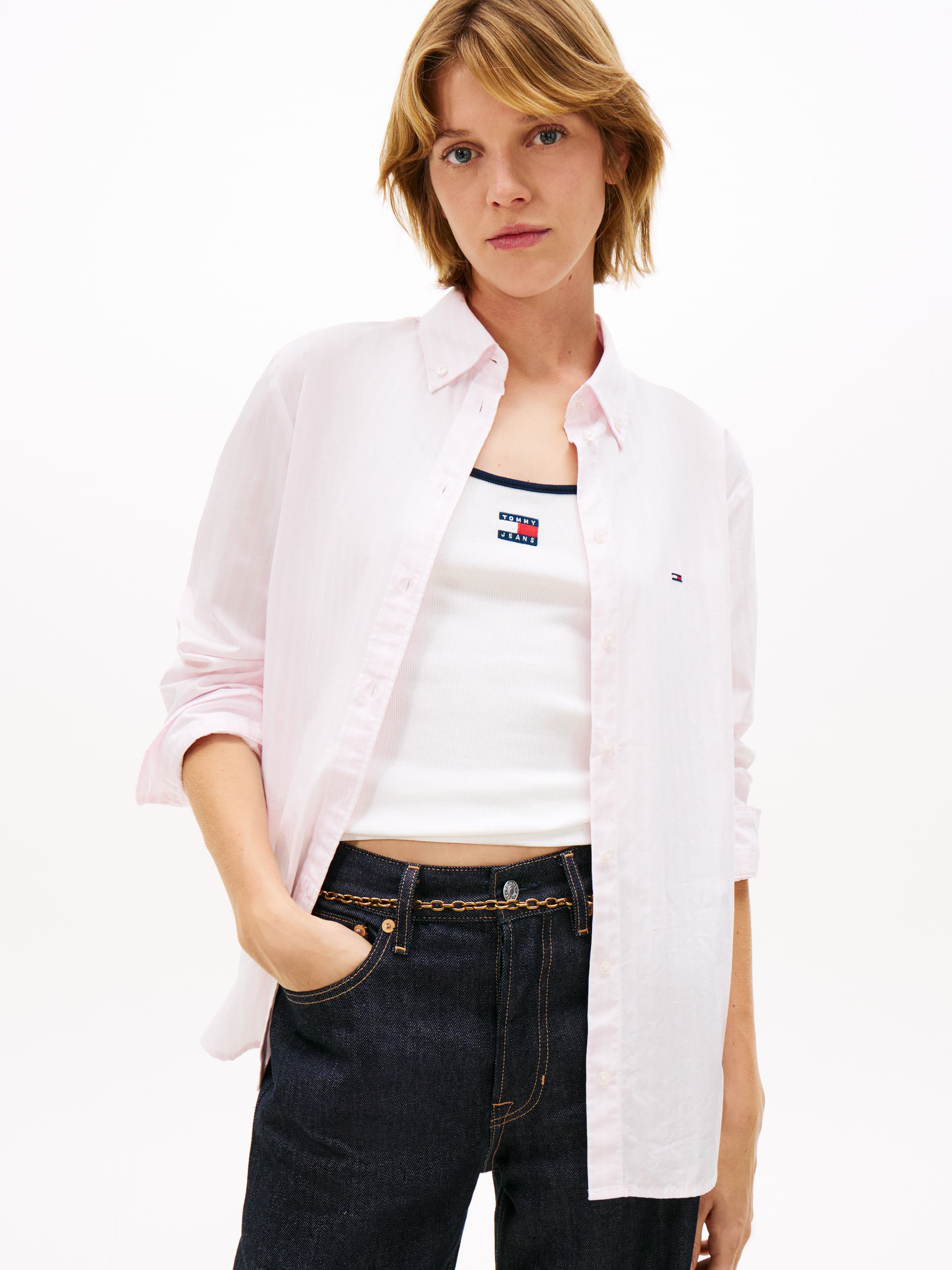 Regular Fit Button-Down Poplin Shirt
