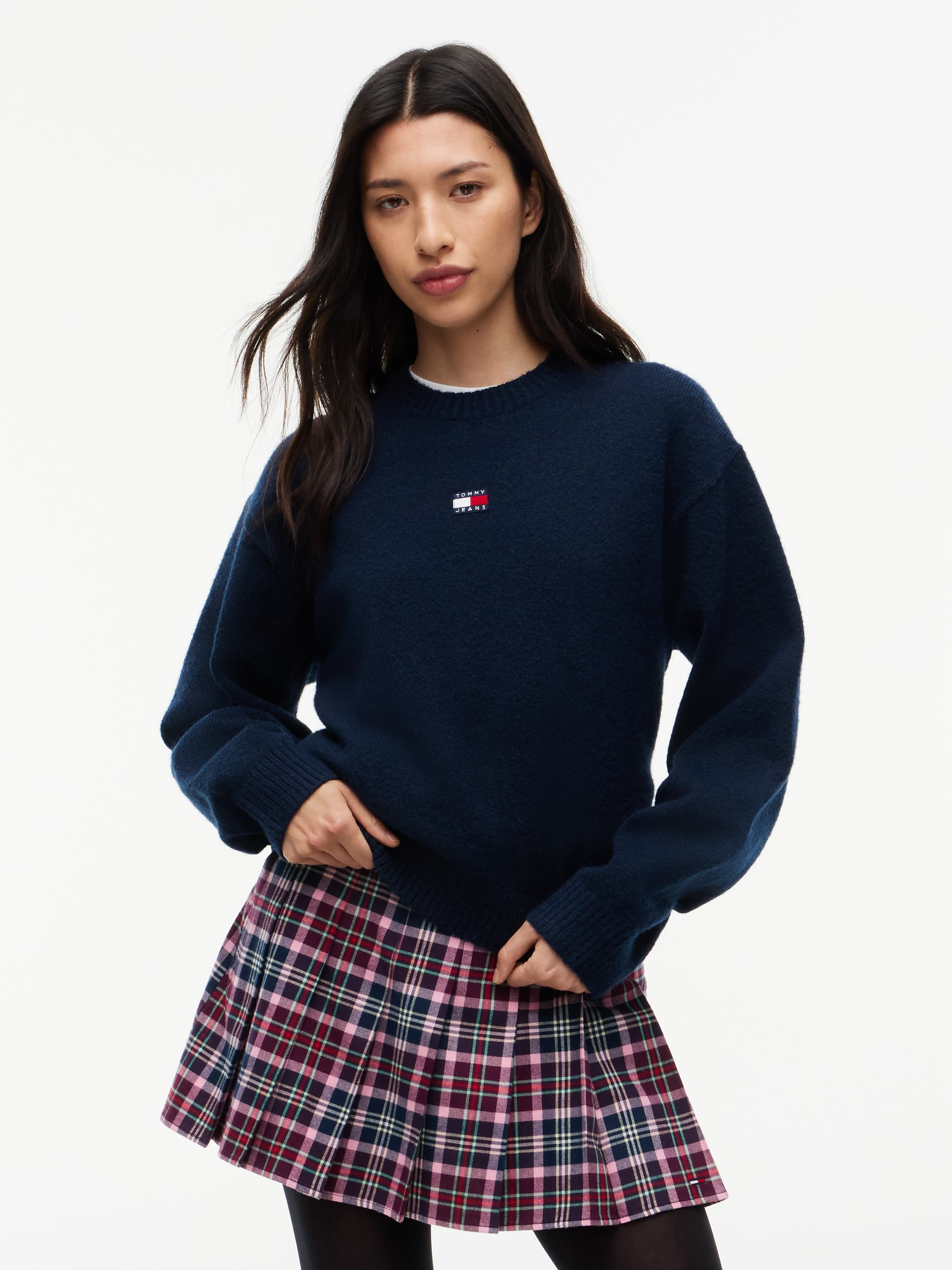 Tommy Badge Fluffy Jumper with Alpaca
