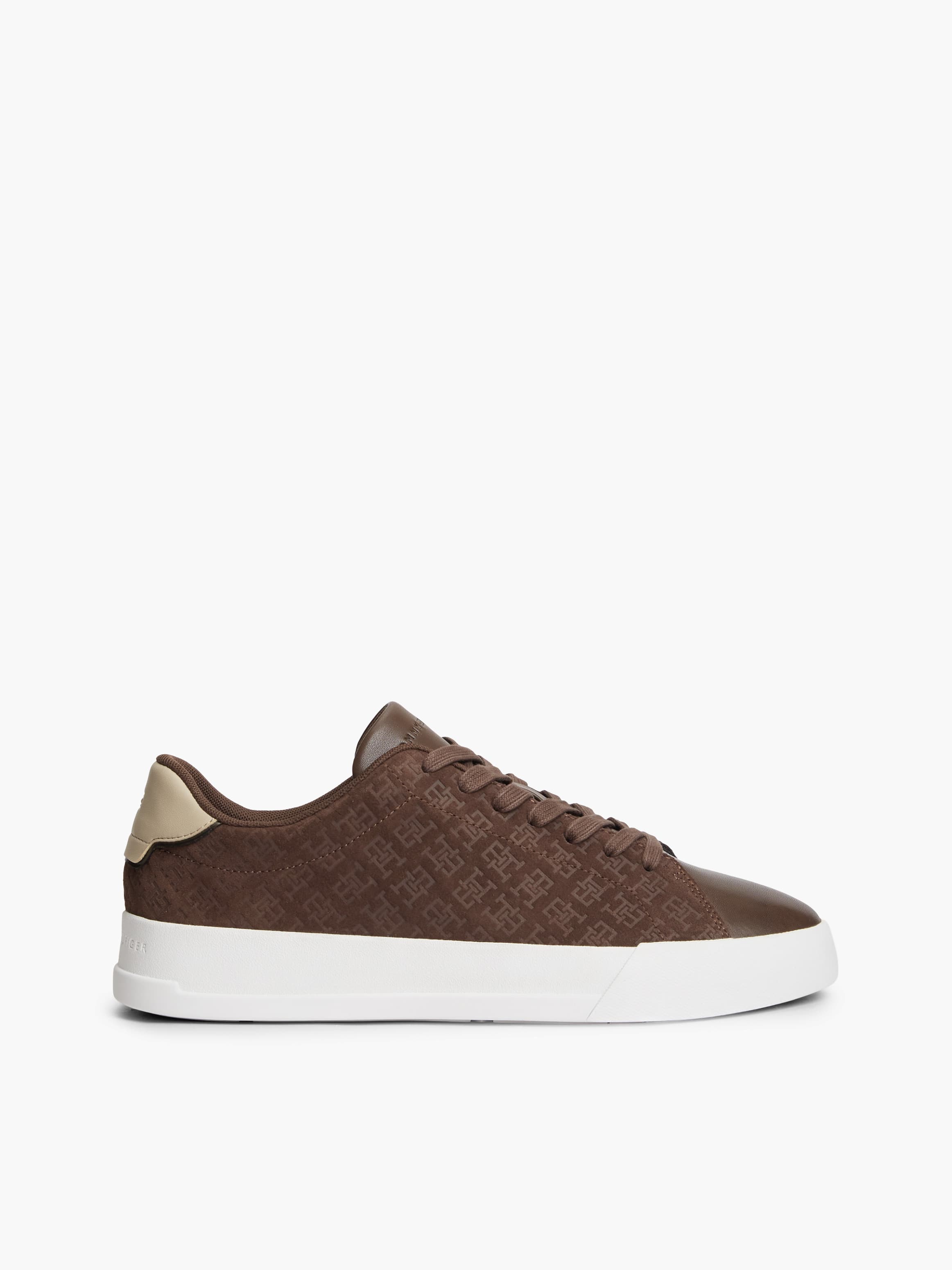 TH Monogram Suede Court Trainers