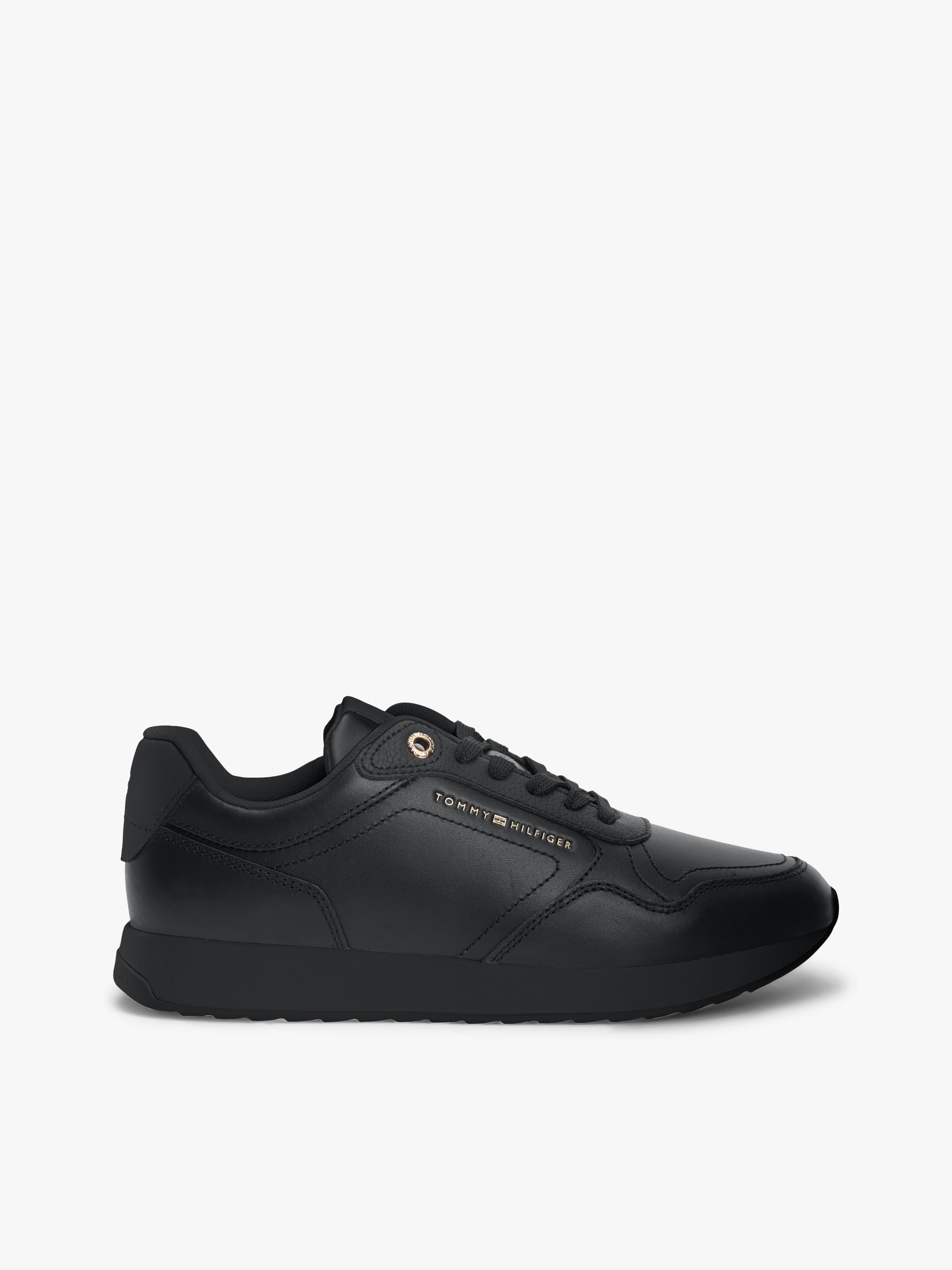 Leather Metallic Logo Cleat Trainers