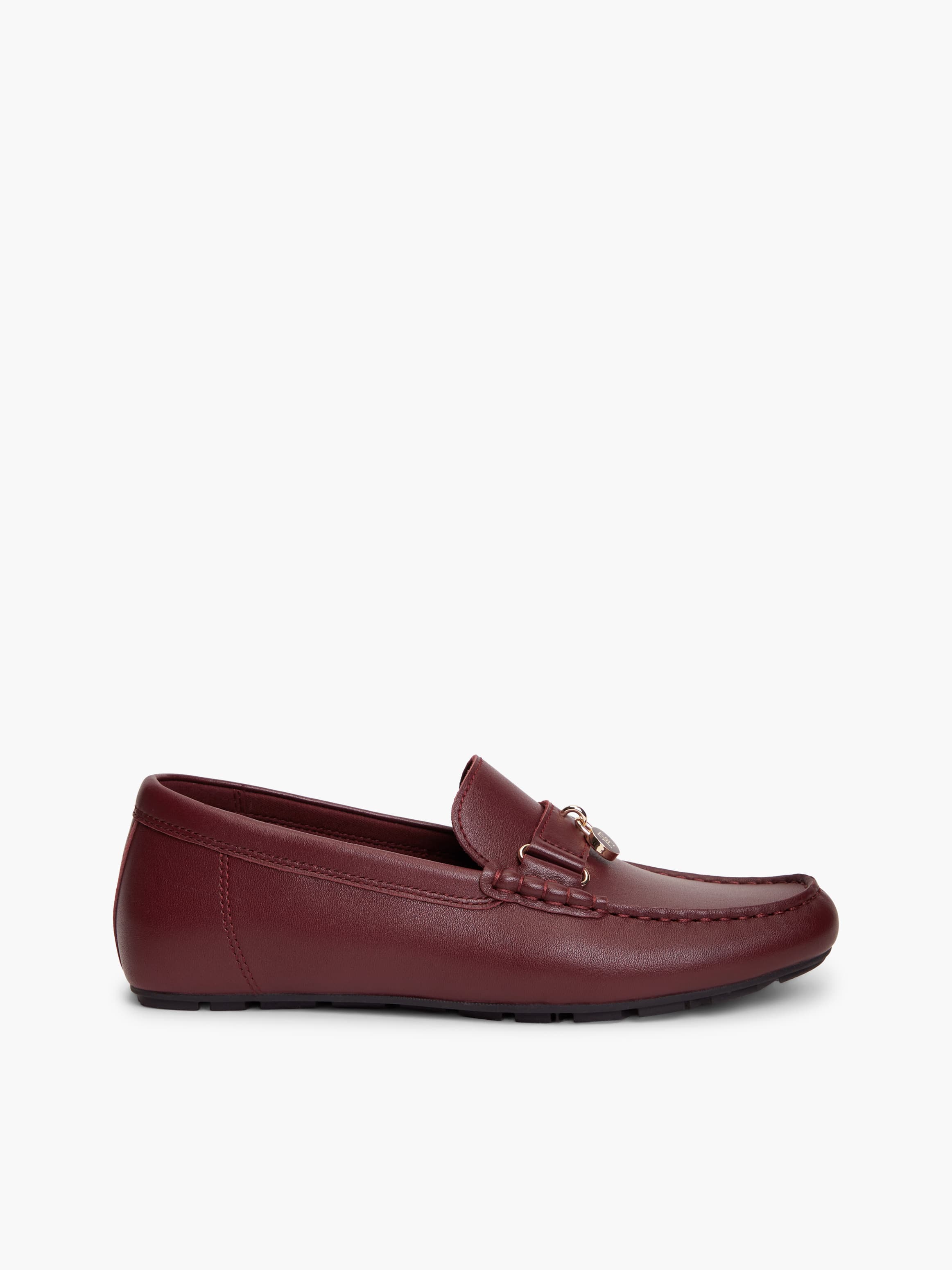 TH Monogram Padlock Charm Leather Moccasins
