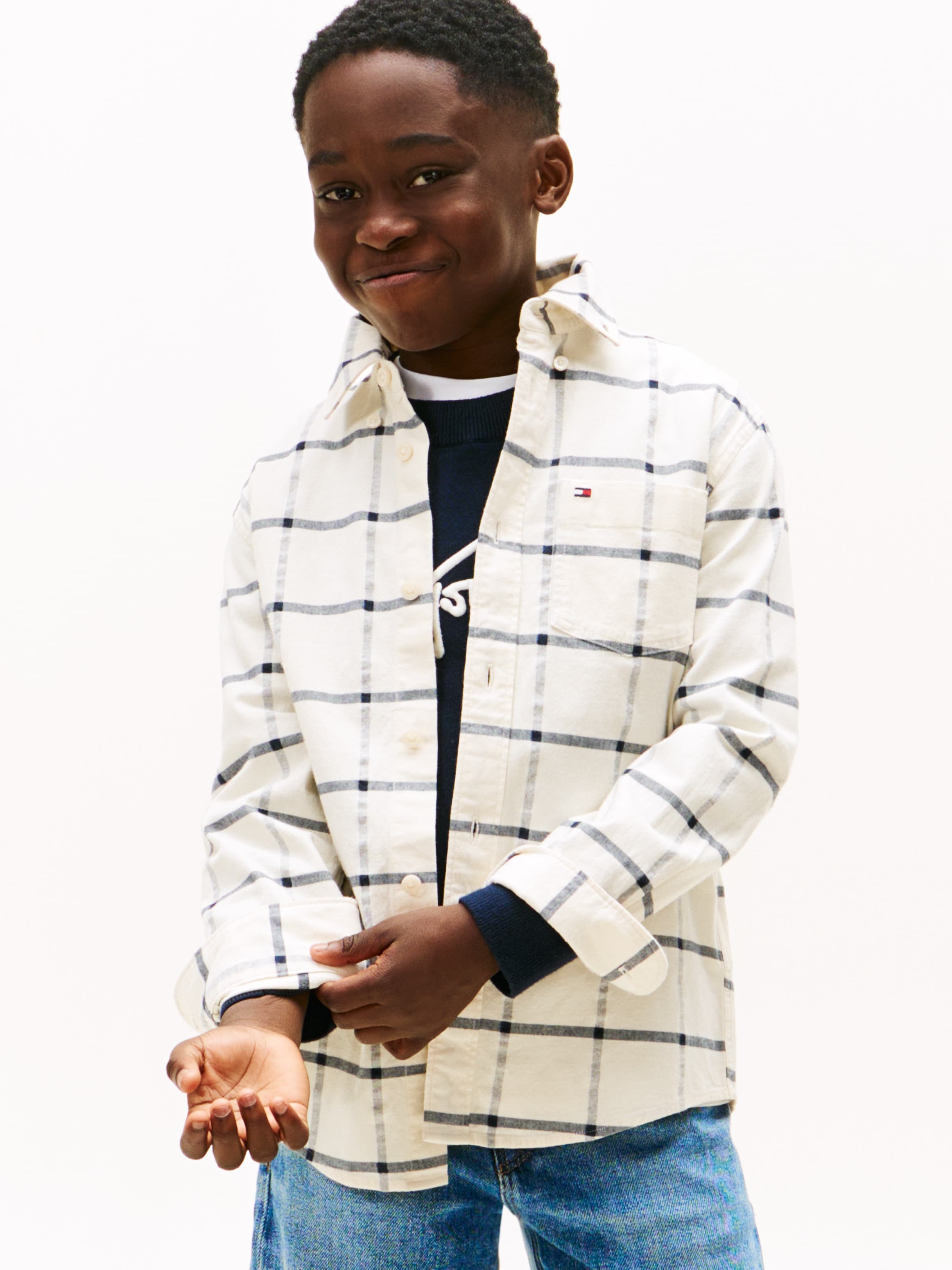 Regular Fit Windowpane Check Shirt