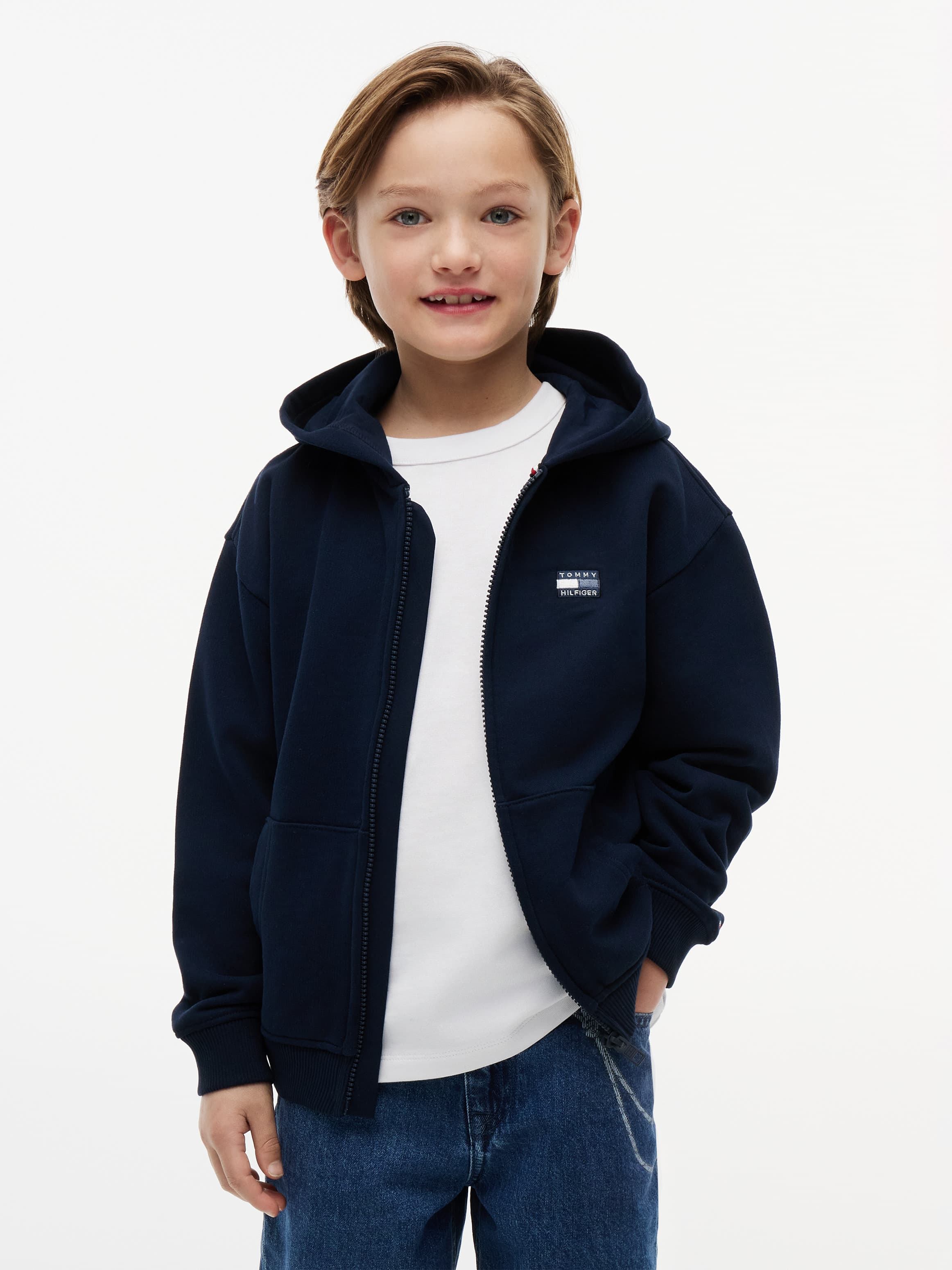 Tonal Flag Logo Terry Zip-Thru Hoody