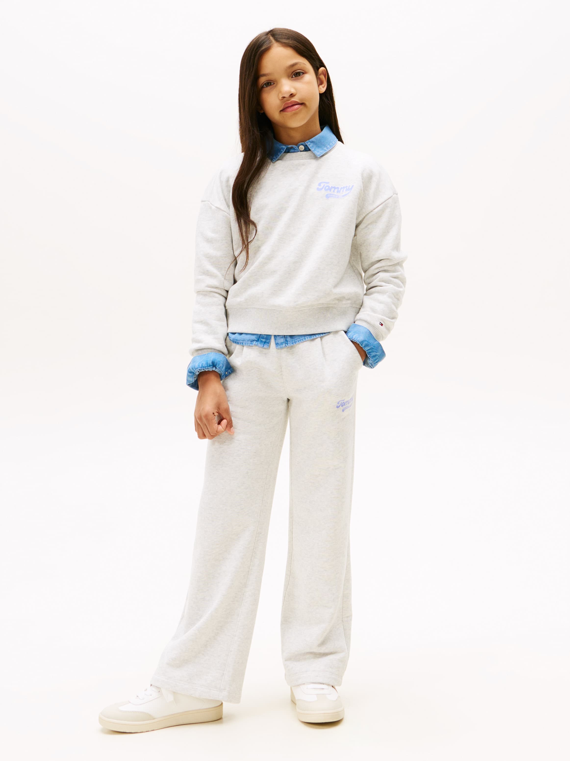 Varsity Flock Logo Wide Leg Joggers