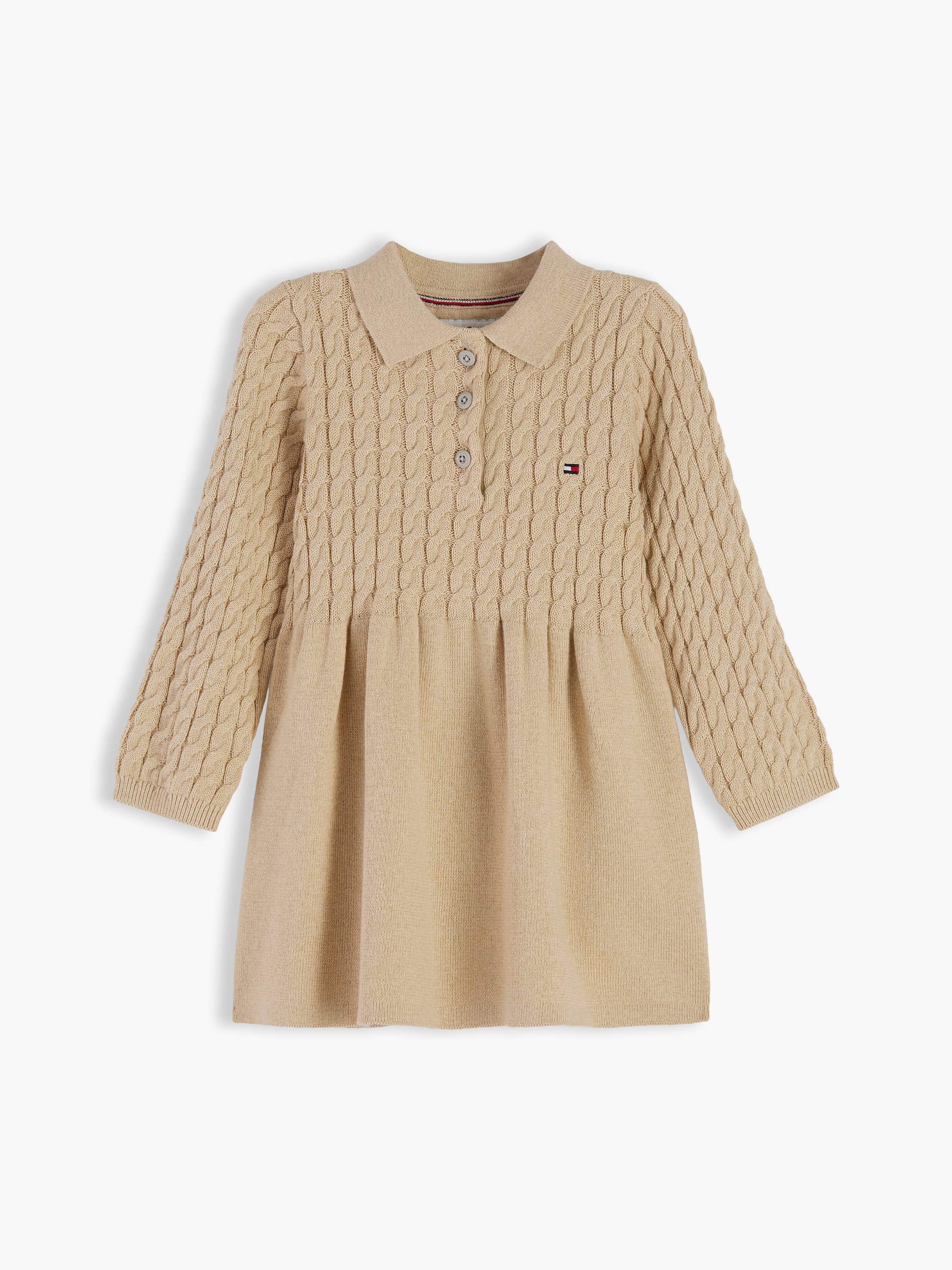 Cable Knit Relaxed Polo Jumper Dress