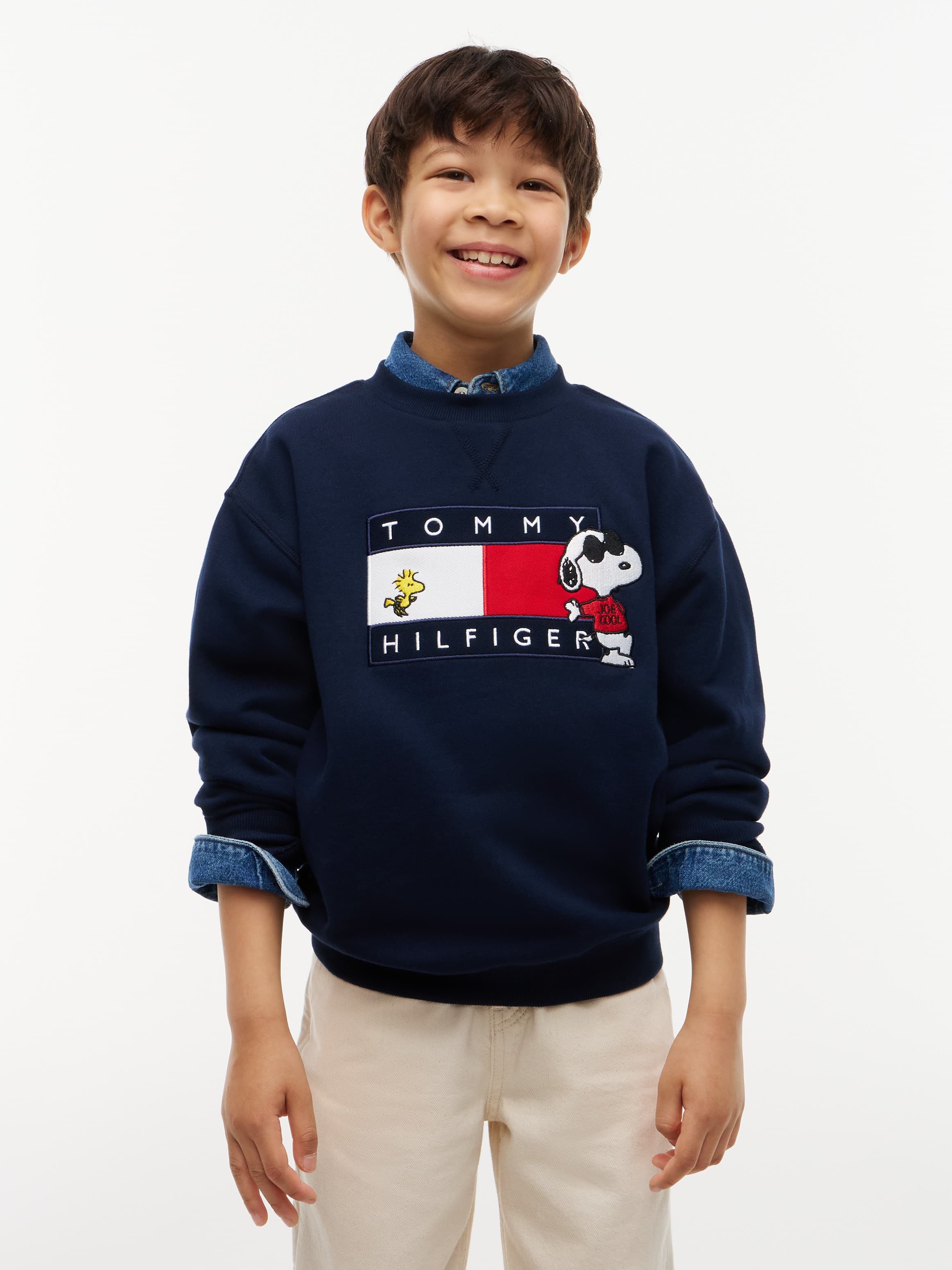 Peanuts® Flag Graphic Embroidery Jumper