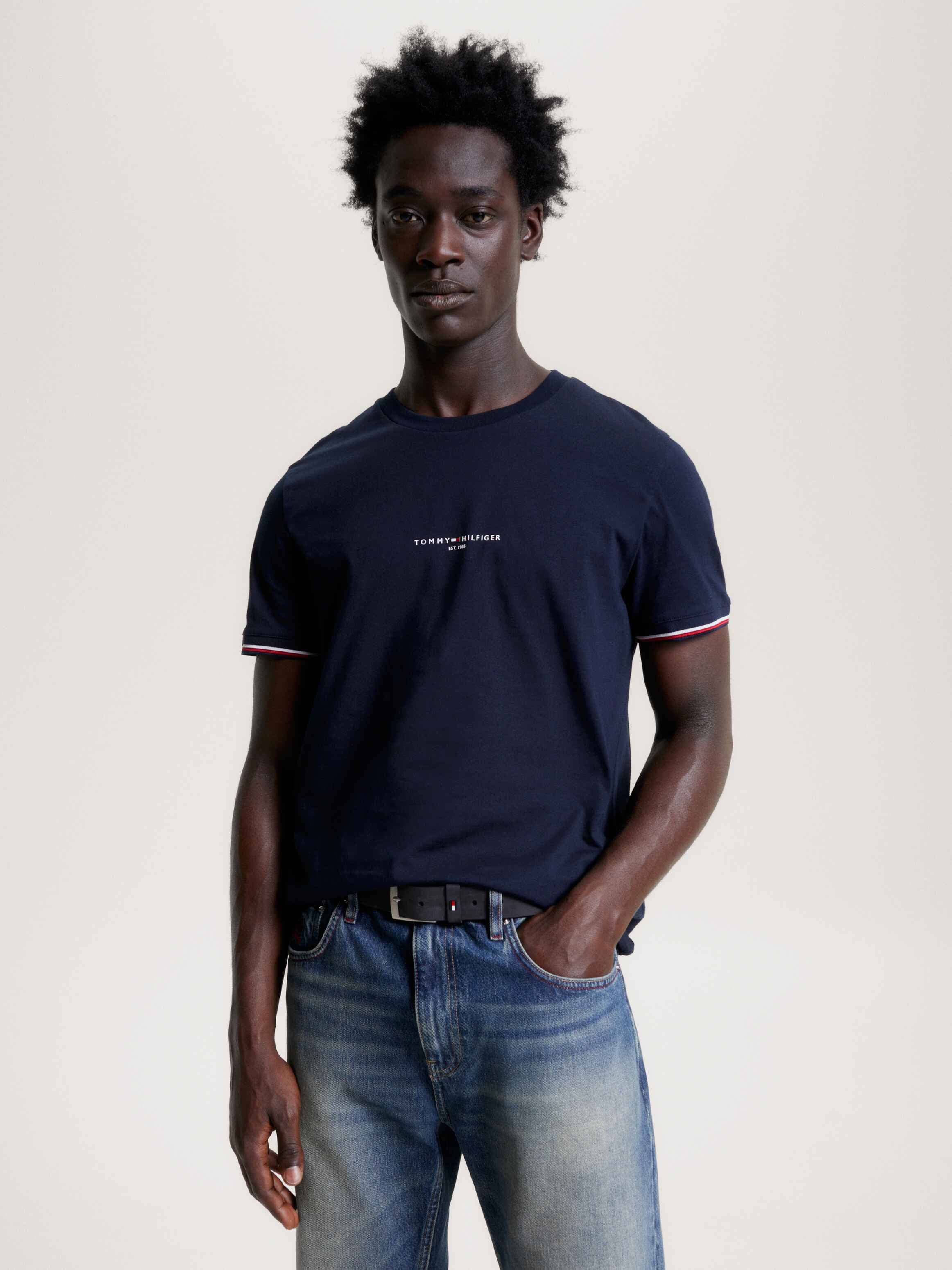 Signature Tipped Slim Knit T-Shirt