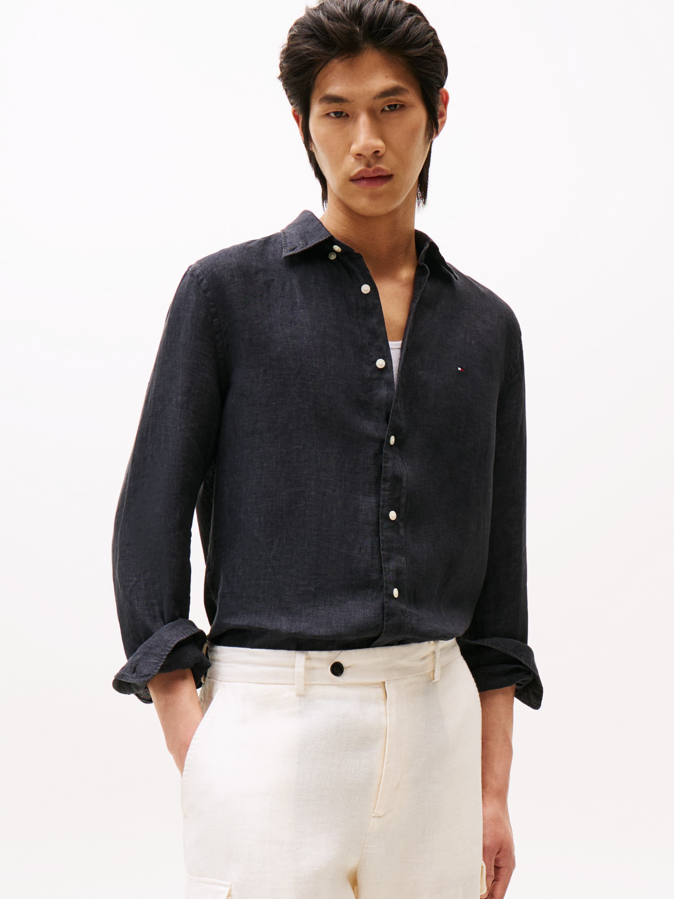 Pigment Dyed Linen Regular Fit Shirt