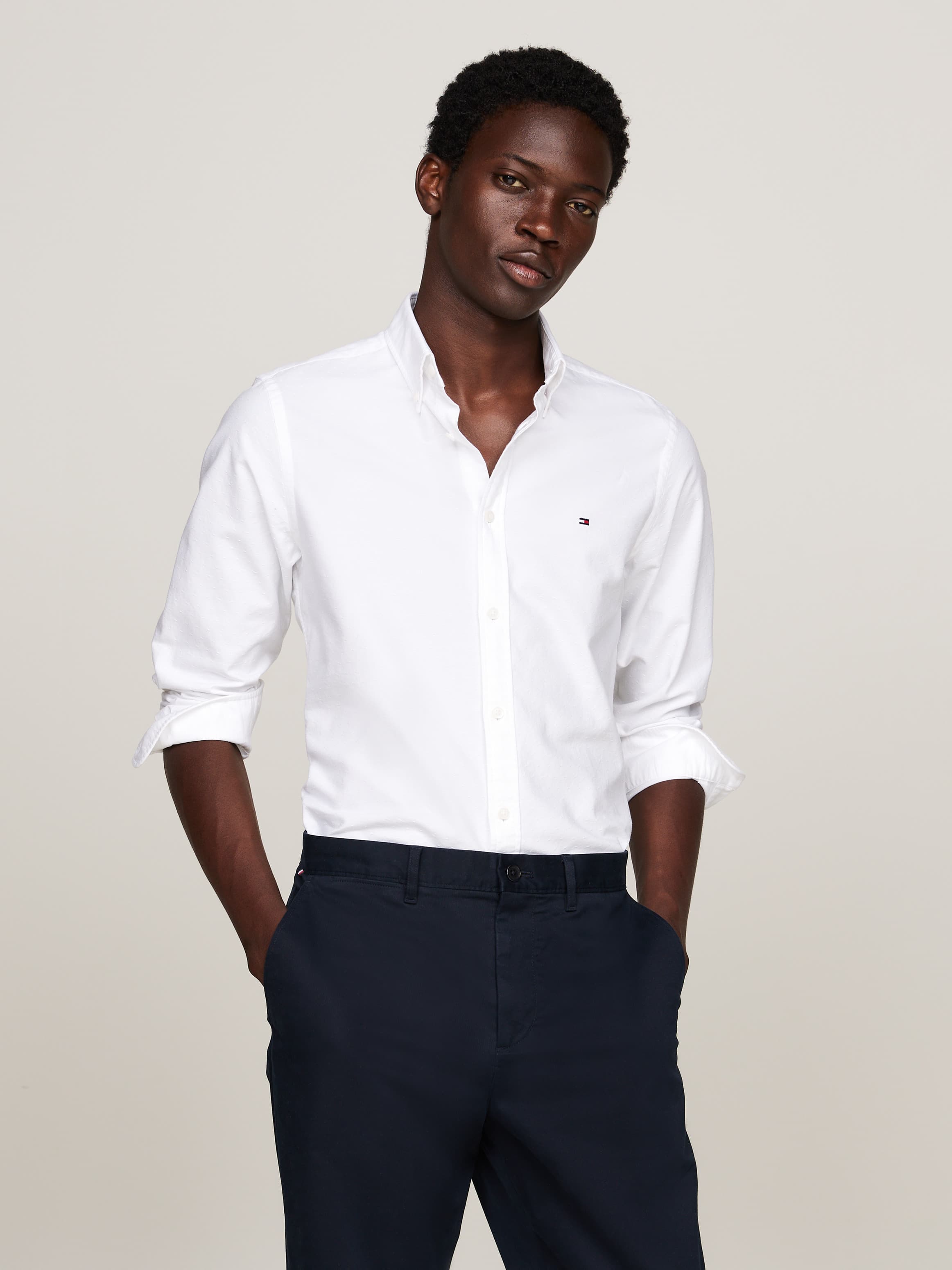 Dobby Slim Fit Oxford Shirt