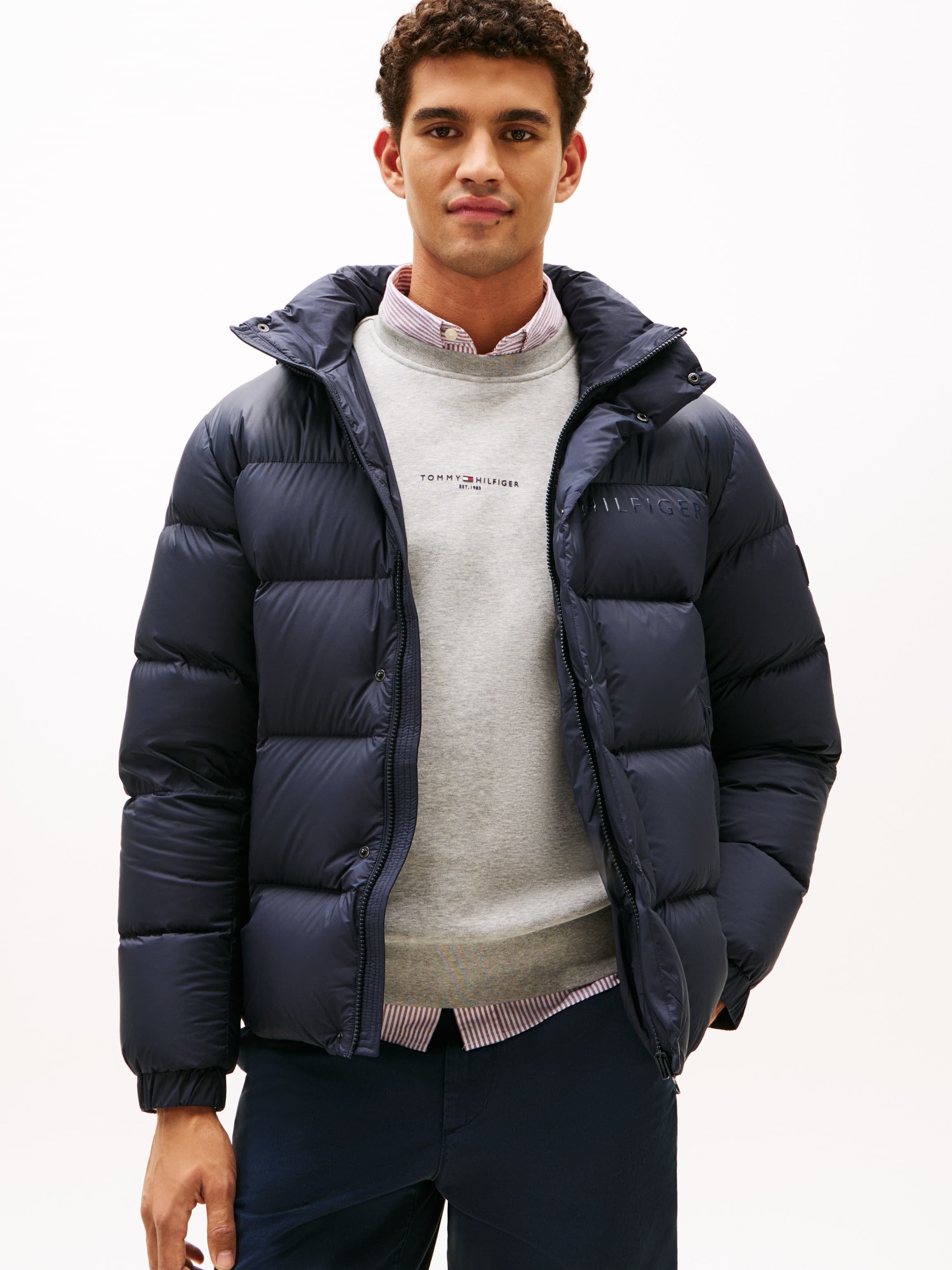 Water Repellent Down Hooded Puffer Jacket