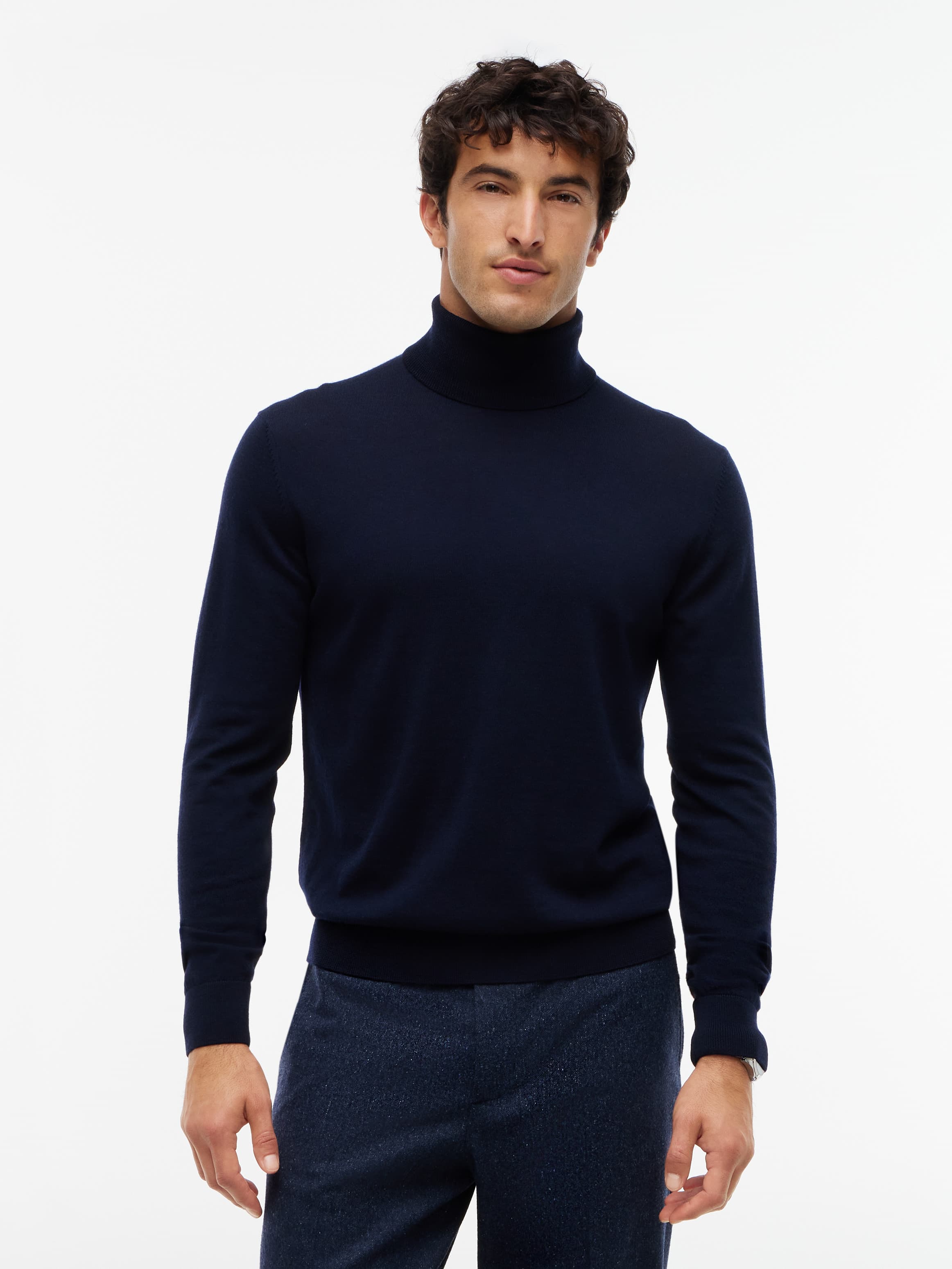 New York Label Wool Roll Neck Jumper