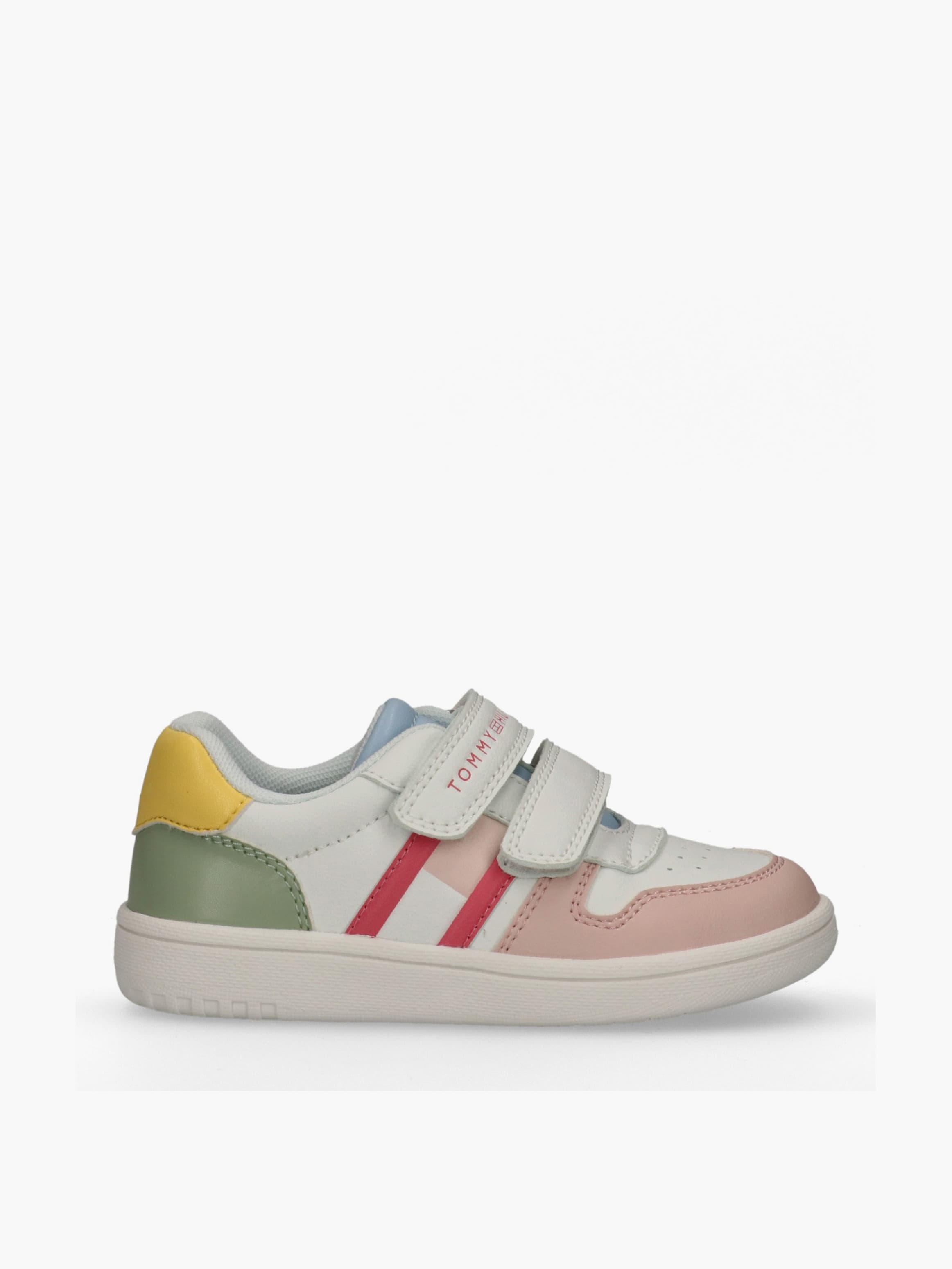 Girls Color Block Sneakers with Double Velcro