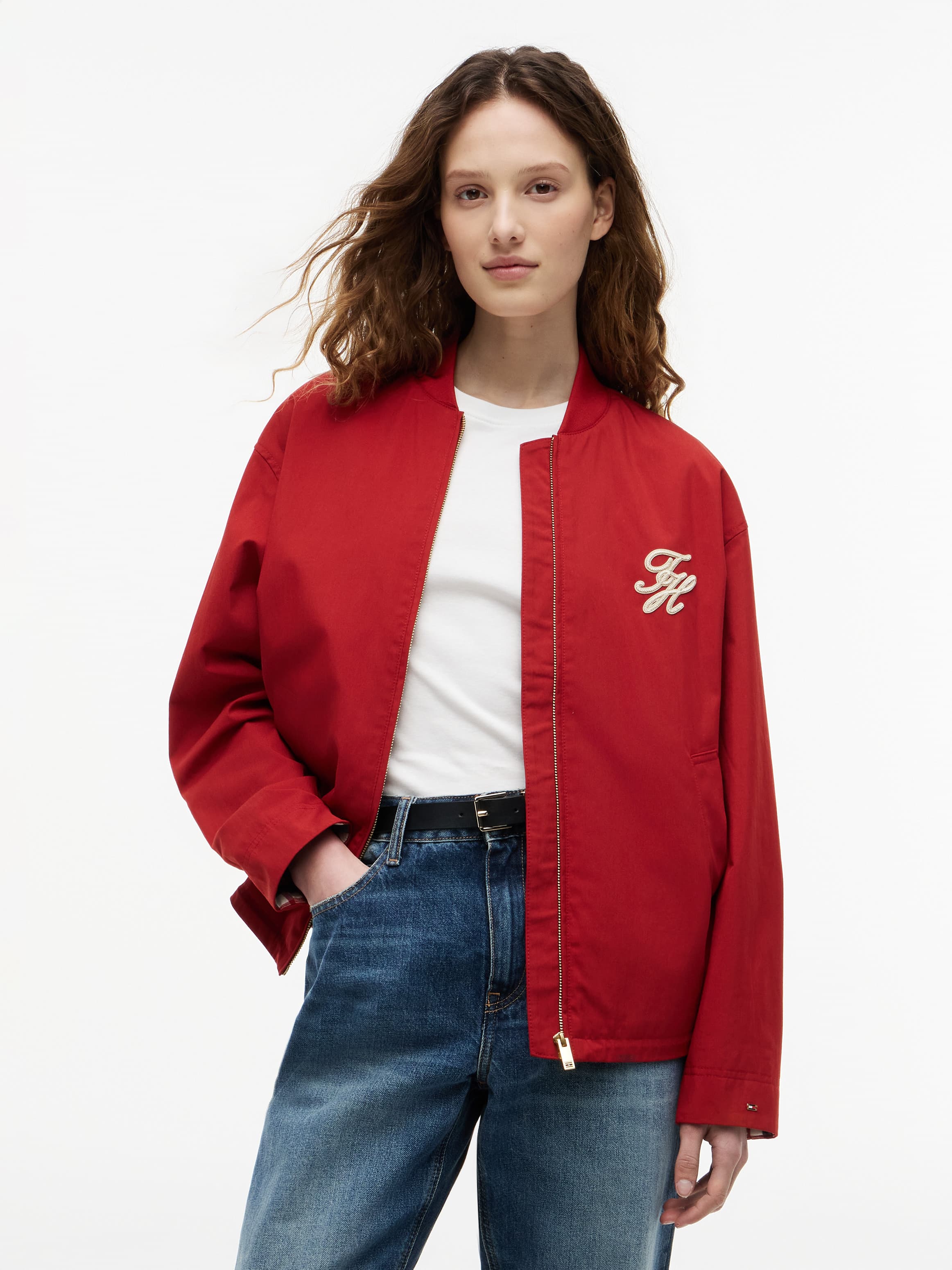 Logo Appliqué Twill Bomber Jacket