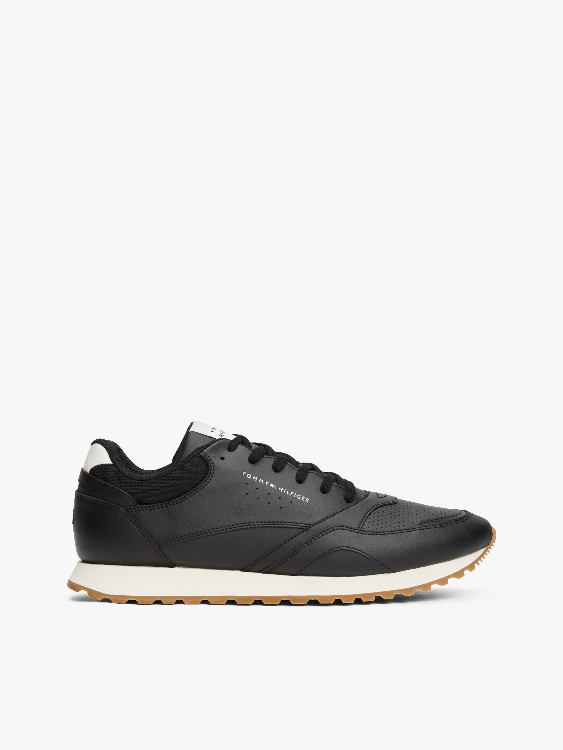 Contrast Heel Logo Cleat Trainers with Leather